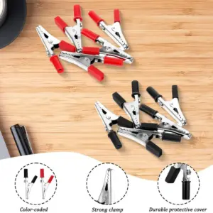 60pcs Professional Insulated Alligator Clips Joints Connection Spring Loaded Battery Clamps Universal Jumper Clips Vehicle