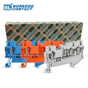 50Pcs ST2.5-TW Spring-cage Connection 3-Conductor ST 2.5TW TWIN Plug Wire Electrical Connector Din Rail Terminal Block ST 2.5-TW