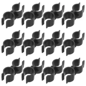12Pcs 25Mm Double Port Pipe Clip Plastic Dual Clamp for Tubular Shelf Poles Boat Hooks Ladders Rod Tail Lights Fixture