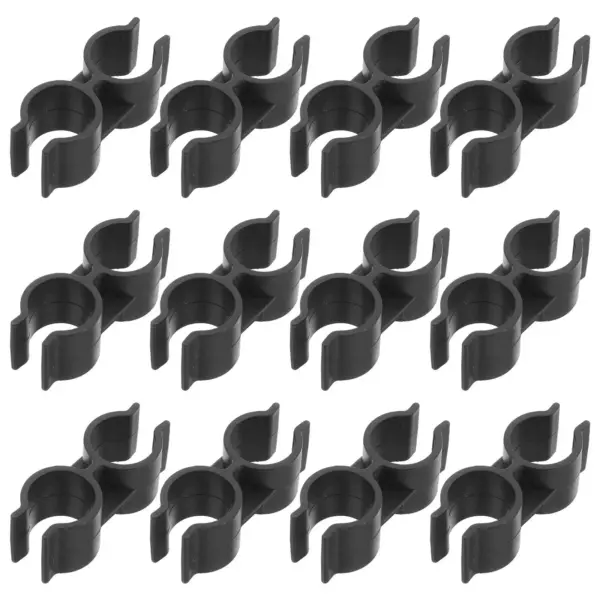 12Pcs 25Mm Double Port Pipe Clip Plastic Dual Clamp for Tubular Shelf Poles Boat Hooks Ladders Rod Tail Lights Fixture