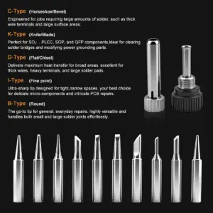 10Pcs 900M Lead-Free Soldering Iron Tips Replaceable Welding Sleeve for Electric Soldering Station PCB Electronic Repair Tools