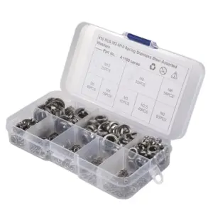 ~Latest Model Spring Lock Washer,304 Stainless Steel Spring Lock Washer Assortment Set (410-Pcs,8-Size)