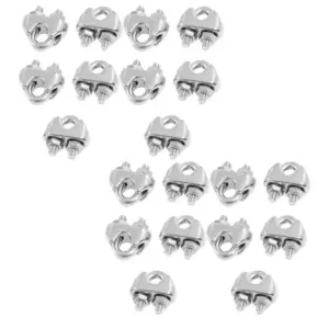 YLS-50 Pcs 304 Stainless Steel Saddle Clamp Cable Clip For 3/25 Inch 3Mm Wire Rope