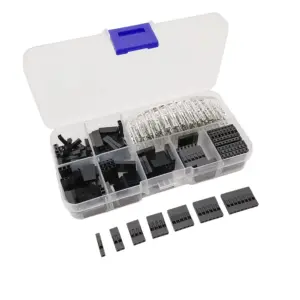 1Box Single Row 2.54mm Pitch Plastic Housing Shell and Male Female Crimping Pin Terminal Kit for Dupont Jumper Wire Connector