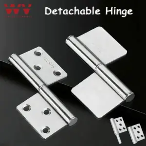 2PCS 360 Detachable Hinge Slip Joint Flag Lift Off Demountable Door 304 Stainless Steel Removable Hinge Heavy-duty Swing Hinge