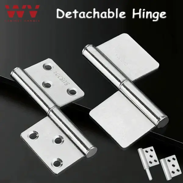 2PCS 360 Detachable Hinge Slip Joint Flag Lift Off Demountable Door 304 Stainless Steel Removable Hinge Heavy-duty Swing Hinge