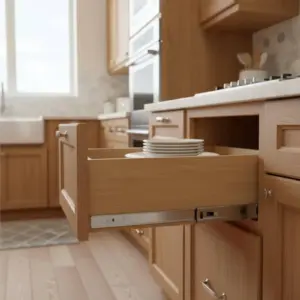 2 Pieces Cabinet Basket Effortless Glide Close Bottom Mount Drawer Slide Full Extension Drawer Slide Quiet Closing Hardware
