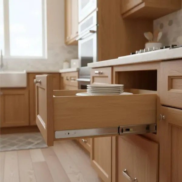 2 Pieces Cabinet Basket Effortless Glide Close Bottom Mount Drawer Slide Full Extension Drawer Slide Quiet Closing Hardware