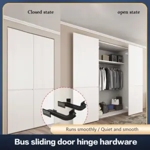 Heavy Duty Outward Bus Door Hinge 90KG Soft Closing Damping Buffer Silent For Cabinet Wardrobe Sliding Door Connecting Rod