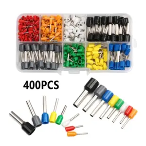 400PCS Crimp Terminals VE Tubular Cord End Connectors Electrical Cable Wire Connector Kit Random Color