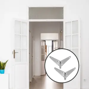 2Pcs 100Mm Heavy Duty Hinge Strap Hinge for Wooden Gate Door Wardrobe Closet Bookcase Iron Hardware Replacement Strong