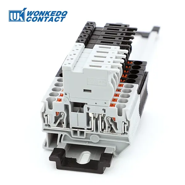 10Pcs PT4-HESI/HESILED Fuse Holder Push-in Terminal Block 5*20 mm 0.5A-10A Fuse 24V/220V LED Din Rail Connector 4mm2 PT4-HESILED