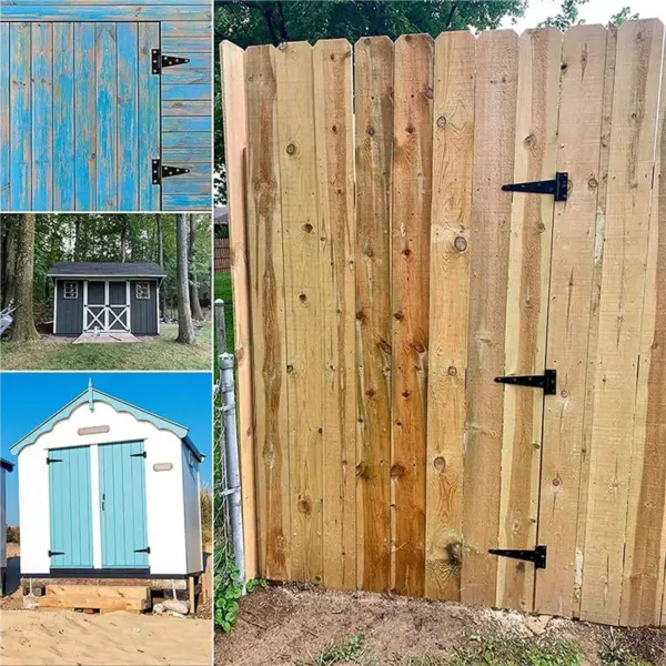 A98E-18 Pack Heavy Duty Tee Hinge, 150Mm 6 Inch T Hinge Metal Strap Tee Hinge With Screws For Shed Doors, Garden Gate