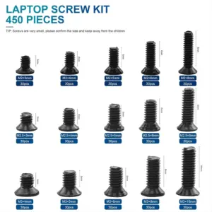 450Pcs/box Countersunk Flat Head Phillips Mini Screws Laptop Computer Screw Kit Electronic Repair Screw M2 M2.5 M3