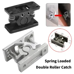 Double Roller Catch With Spring Loaded Stainless Steel Door Lock Stop Clamp RV Door Clamp Clip Hardware Safety Door Hasp Lock