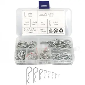 100pcs Multiple Size R-Type Cotter Pins Set R Type Spring Cotter Pin Wave Shape Split Clip Clamp Hair Tractor Pin For Car