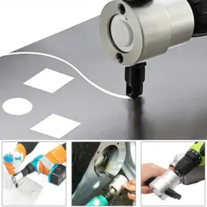 Electric Sheet Metal Cutting Double Head Nibbler Blade Saw Cutter Tool Drill Accessory Machine Punching Shears Modification