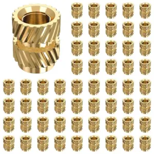600Pcs M3X5.7-OD4.6 Thread Knurled Brass Threaded Heat Set Heat Resistant Insert Embedment Nut For 3D Printer-ABQU