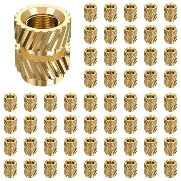 600Pcs M3X5.7-OD4.6 Thread Knurled Brass Threaded Heat Set Heat Resistant Insert Embedment Nut For 3D Printer-ABQU