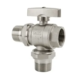 1/2" 3/4" 1" BSP Female Male Male Nickel Brass Union Socket Tee 3 Ways Ball Valve  Regulating Switch Plumbing Water Steam