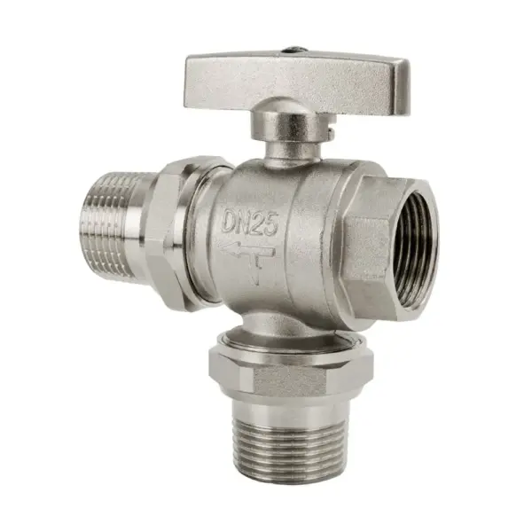 1/2" 3/4" 1" BSP Female Male Male Nickel Brass Union Socket Tee 3 Ways Ball Valve  Regulating Switch Plumbing Water Steam