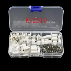 50Sets KF2510 2.54mm Pitch 2p 3p 4p Male Plug and Female Socket Housing Shell and Crimp Terminal Kit Connector Straight Pin