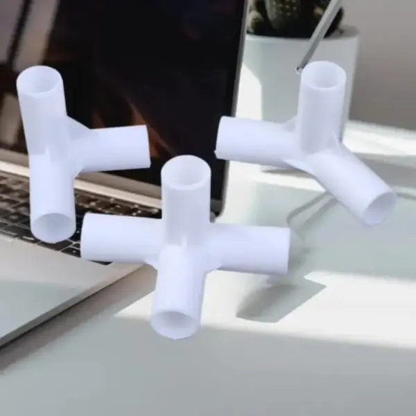 10PCS 12mm Plastic White Pipe Connectors DIY Shelf Tent Fixed Joint Tee Four Way Straight Elbow Wardrobe Hook Fitting