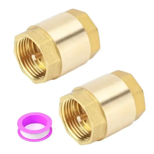 ABKJ-2PCS NPT Female Thread Spring Check Valve, Solid Brass Non Return One Way Horizontal Check Valve For Well, Pump