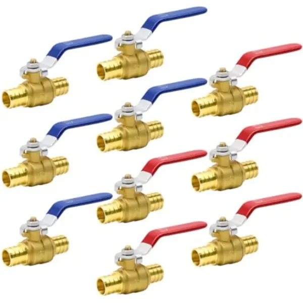 10pcs PEX Ball Valves 3/4 PEX Brass Full Port Shut Off Ball Valve for Residential Plumbing Systems Full Port Shut-off Ball Valv