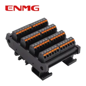 ENMG 1-in1 2-Out DIN Rail Terminal Block | Feed-Through Power Distribution Module | 600V 30A Multi-Circuit Tap-Off Junction Box