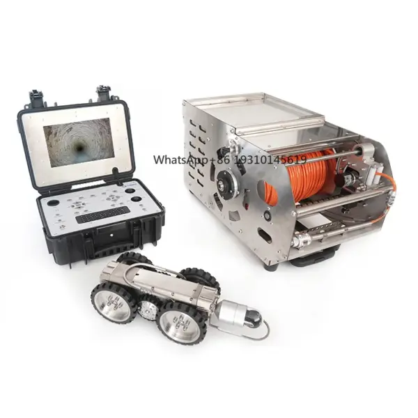 IP68 Waterproof Oil Pipeline Sewer Pipe Inspection Crawler Robot Pan and Tilt Camera