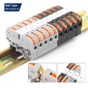 Din Rail Terminal Block 211 With Splicing Conductor mark Wire Connector Instead Of UK2.5 Quick Cable Wiring Connectors Set