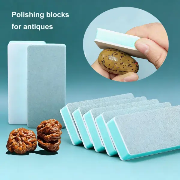 CALIYI 2/5/10 Pcs Double-Sided Grit Sanding Block for Guitar, Jade, Walnut, Ring Fretboard Polishing Care - Fret Cleaning Tool