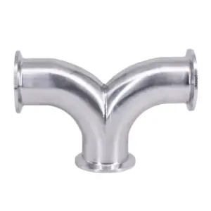 19mm-108mm Pipe OD x 1.5" 2" 2.5" 3" 4" Tri Clamp Y-Shaped Elbow 3 Ways SUS 304 Stainless Steel Fitting