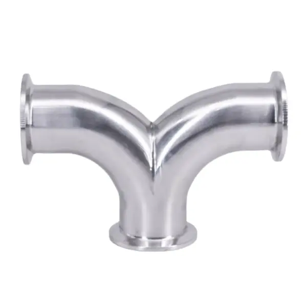 19mm-108mm Pipe OD x 1.5" 2" 2.5" 3" 4" Tri Clamp Y-Shaped Elbow 3 Ways SUS 304 Stainless Steel Fitting