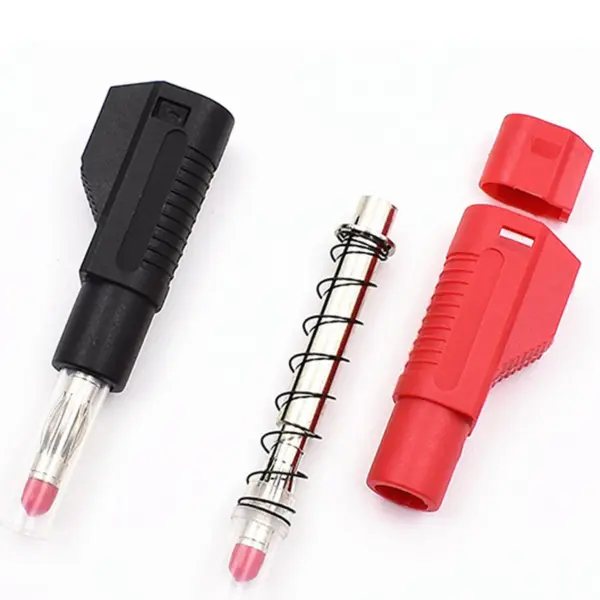 AT21-20 Sets Retractable Sheath 4Mm Banana Plug Connectors Stackable Wire Solder Multimeter Test Leads Ends Plugs Adapter