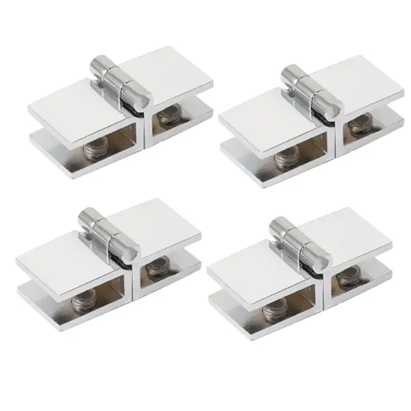 4pcs Shower Glass Door Hinges 180 Degree Double Sided Glass Door Clamp Hinges 5mm - 8mm Glass Furniture Hardware Heavy Duty Hing