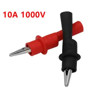 2Pcs Red Black Wire Tips Alligator Test Clip Clamp For Multimeter Tester AC DC 10A 1000V Professional Meter Tool Accessories