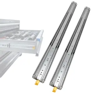 1 Pair Side Mount Drawer Slides 76mm Wide with Lock Quiet Silent Capacity 500 Lb for Kitchen Office Tool Box Dresser