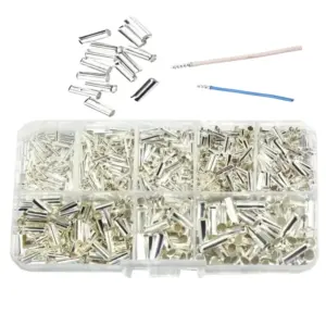 1100pcs Non-Insulated Wire Ferrules Kit 0.5-6mm² 22-10 AWG Bare Copper Cable End Sleeves Crimp Connectors Electrical Terminals