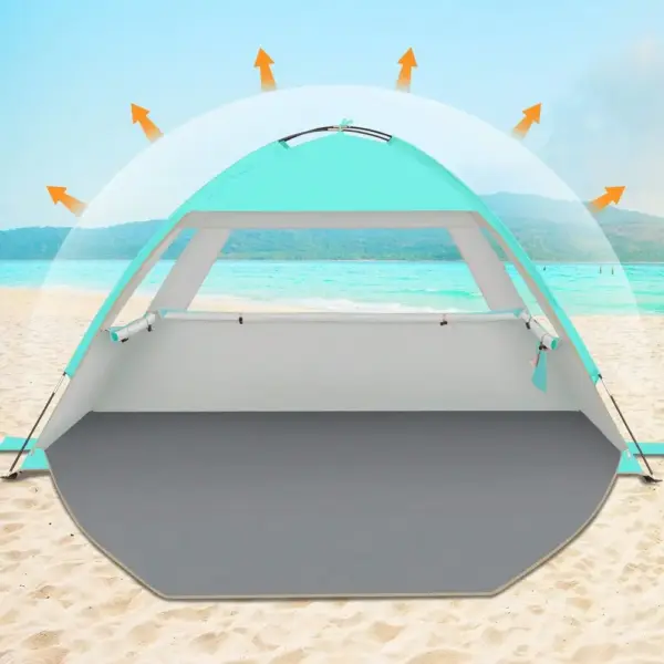 Beach Tent Sun Shelter For 3 45 67 810 Person, UPF 50 UV Protection Beach Canopy, Lightweight And Easy Setup Cabana, Portable Be