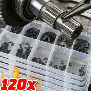 Stainless Steel Internal Retaining Ring Circlip Washer Black E Clip Snap Assortment Kit for Shaft Fastener 10Sizes M1.5-M10