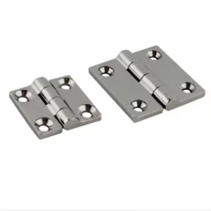 38/40/50mm Stainless Steel Butt Hinge with 4 Holes Mirror Polish Square Casting Hinge Durable Heavy Duty Boat Hinges Glass Door