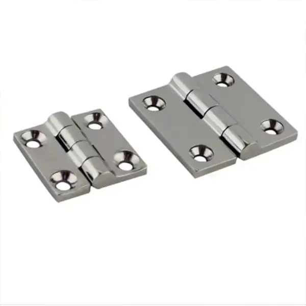 38/40/50mm Stainless Steel Butt Hinge with 4 Holes Mirror Polish Square Casting Hinge Durable Heavy Duty Boat Hinges Glass Door