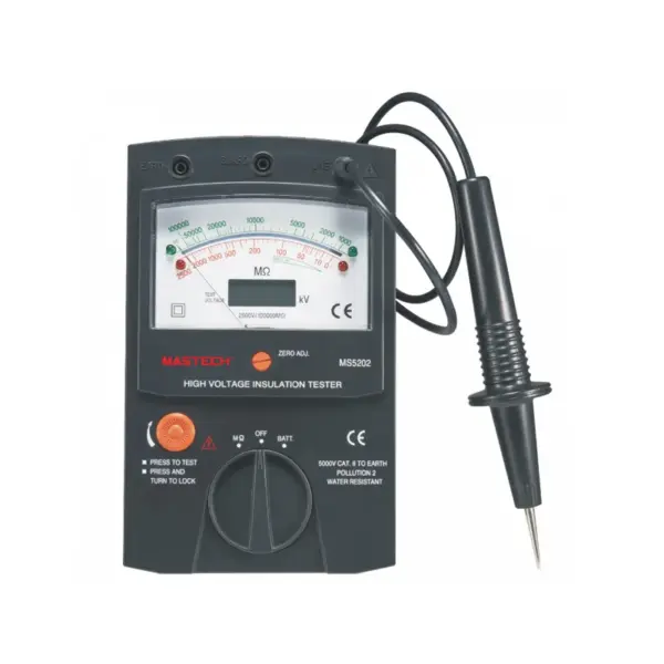 MASTECH MS5202 2500V Digital/Analogue Pointer Insulation Resistance Tester Max to 100000Mohm