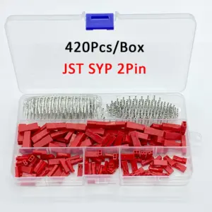 JST SYP 2Pin Female & Male 2.54mm Red Plug Socket Housing Header Crimp Terminal Electrical Connector Kit for RC Lipo Battery