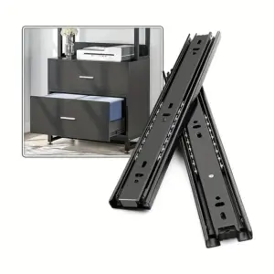 Cold Rolled Steel Hydraulic Damping Silent Three-Section Wardrobe Drawer Slides with Guide Rail Hardware