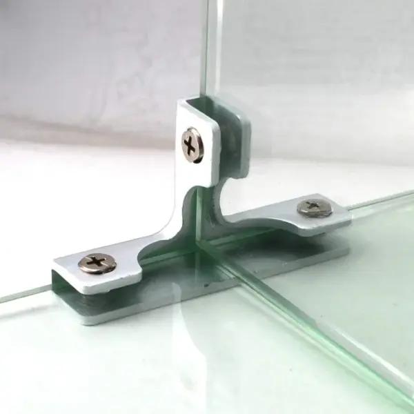 2pcs  Glass Fixing Clip Clamp 3 Way Glass Connector Furniture Hardware Glass Corner Guard 90 Degree Right Angle T-Shaped Clip