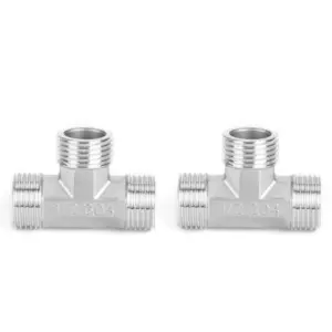 G1/2in Male Thread Stainless Steel TShaped Tee Connector Pipe Connection Fittings Accessories