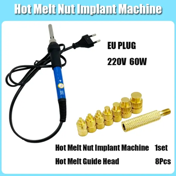 Heat Set Insert Soldering Iron Tip M2 M3 M4 M5 M6 Brass Hot Melt Inset Nut Embedded Thread Insertion Kit For Plastic 3d Printing
